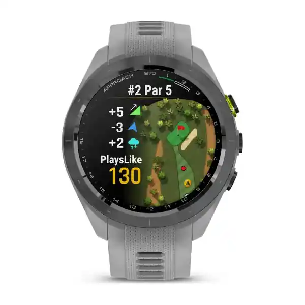 Premium Garmin Approach S70 (42mm) fekete kerámia púderszürke szilikon szíjjal