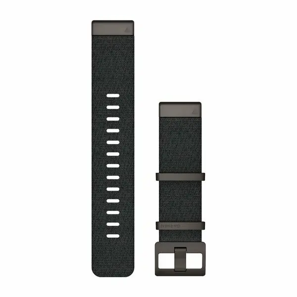 Direct Verzonden Garmin Óraszíj 22 mm fekete nylon, szürke csat (QuickFit) MARQ