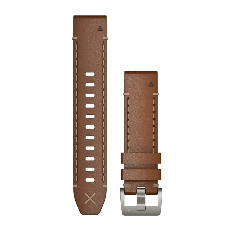 Garmin Óraszíj 22 mm barna olasz bőr, ezüst csat (QuickFit) MARQ Superprijs