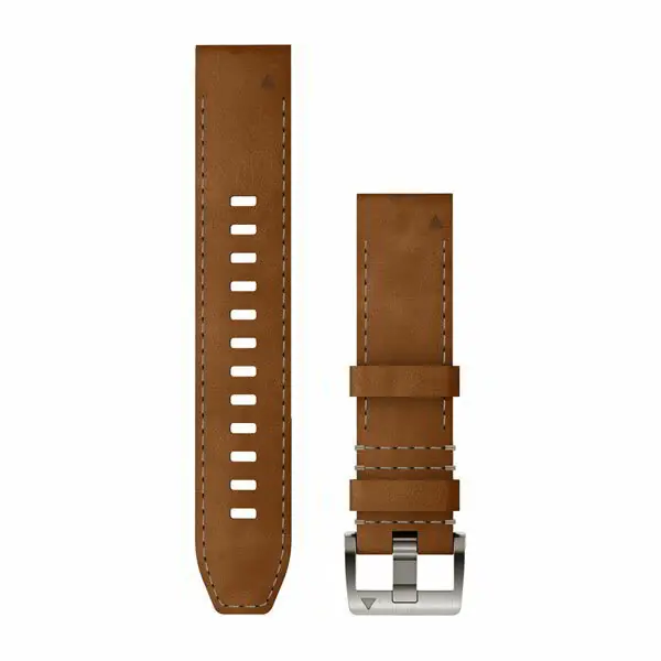 Finale Uitverkoop Garmin Óraszíj 22 mm bőr/FKM hibrid, barna/fekete (QuickFit), MARQ (Gen 2)