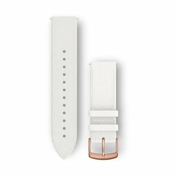 Garmin Óraszíj 20 mm fehér bőr, Rose Gold csat (Quick Release) Vivomove HR Gecertificeerd