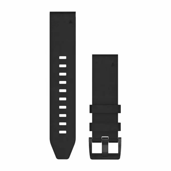 Bestel Nu Garmin Óraszíj 22 mm fekete bőr bőr, fekete csat (QuickFit) Fenix 5 Plus
