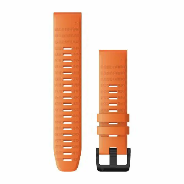 Bestel Nu Garmin Óraszíj 22 mm narancssárga szilikon, fekete csat (QuickFit) Fenix 6