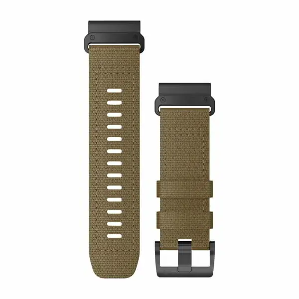 Laatste Versie Garmin Óraszíj 26 mm taktikai Coyote Tan nylon (QuickFit)