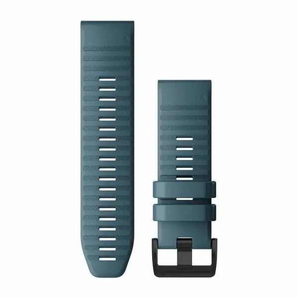 Aanbieding Garmin Óraszíj 26 mm tópart kék szilikon, fekete csat (QuickFit) Fenix 6X