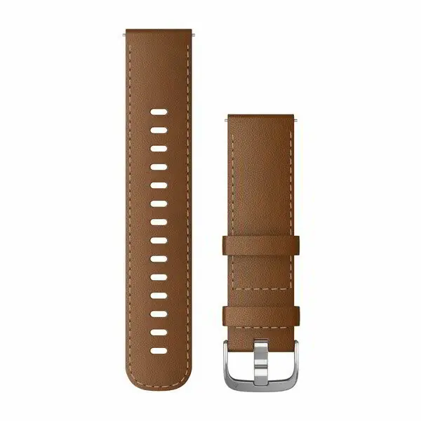 Garmin Óraszíj 22 mm barna bőr, ezüst csat (Italian Leather) (Quick Release) Vívoactive 4 130-200 mm Lage Prijs