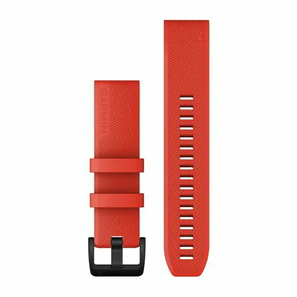 Garmin Óraszíj 22 mm lézer vörös szilikon, fekete rozsdamentes csat (QuickFit) Approach S62 Betrouwbaar