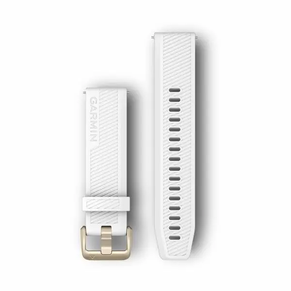 Garmin Óraszíj 20 mm fehér szilikon, világos arany csat (Quick Release) Approach S40 Aanbieding