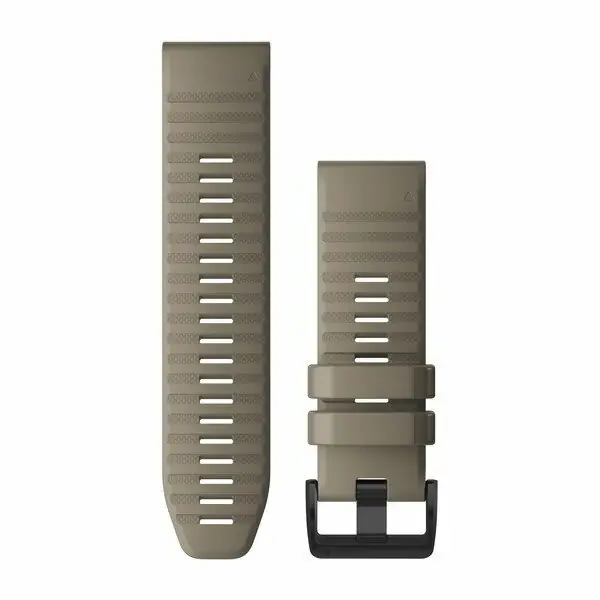 Garmin Óraszíj 26 mm sötét homokkő szilikon, fekete csat (QuickFit) Fenix 6X Nu Kopen