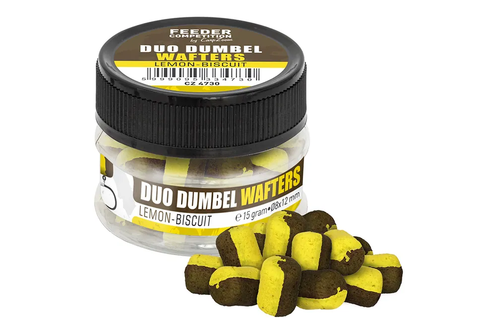 Superprijs Feeder Competition Duo Dumbel Wafters horogcsali, o8x12mm, citrom, keksz, 15g