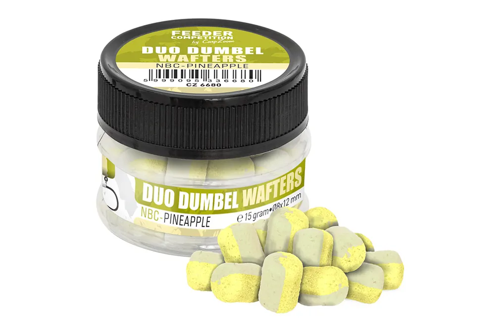 FC Duo Dumbel Wafters horogcsali, o10x14 mm, vajsav (NBC), ananász, zöld, 15 g Beperkt Aanbod