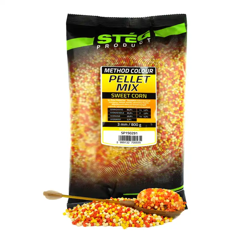 Stég Pellet Mix 800g 3mm - édes kukorica Populair