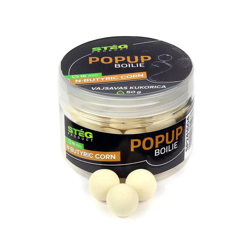 Hete Deal Stég Pop Up Boilies 16mm 50g - vajsavas kukorica