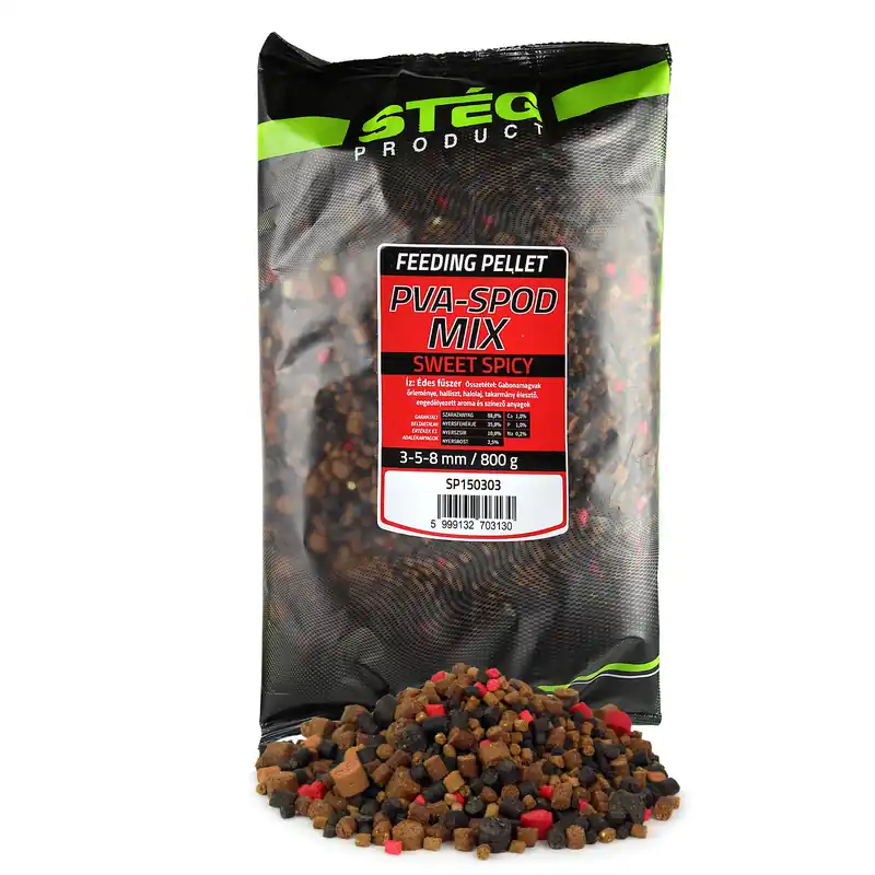 Stég Pva-Spod Mix 800g 3-5-8mm - édes fűszer Fabrieksprijs