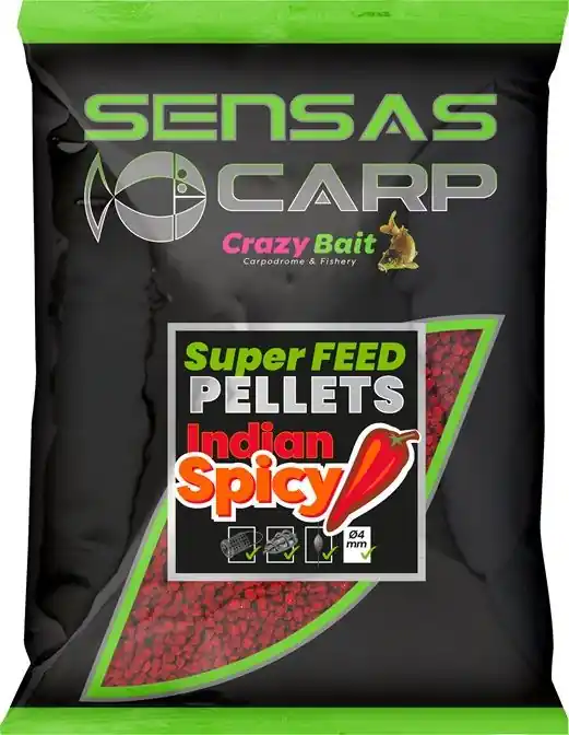 Sensas Pellet Super Feed Indian Spicy 650g 4mm Hoge Kwaliteit