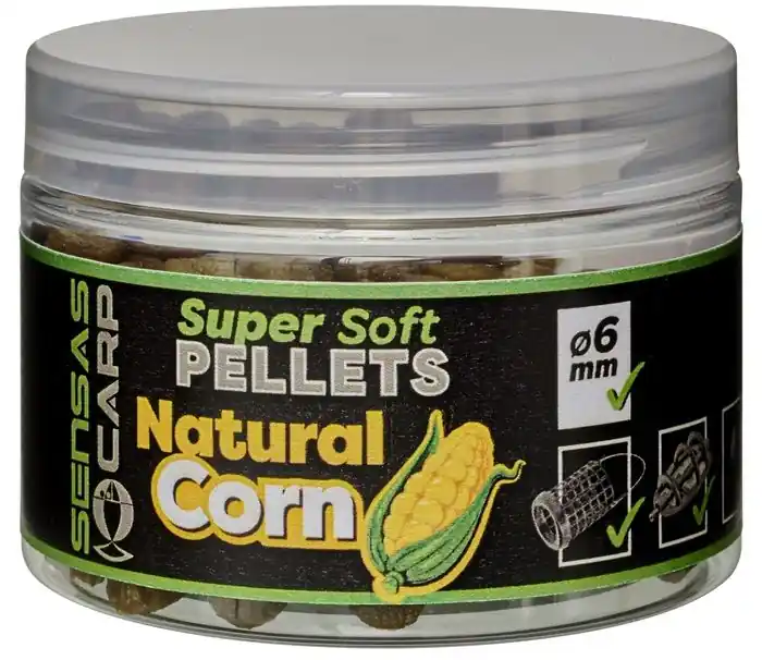 Sensas Pellet Super Soft Natural Corn 60g 6mm Gereduceerde Prijs