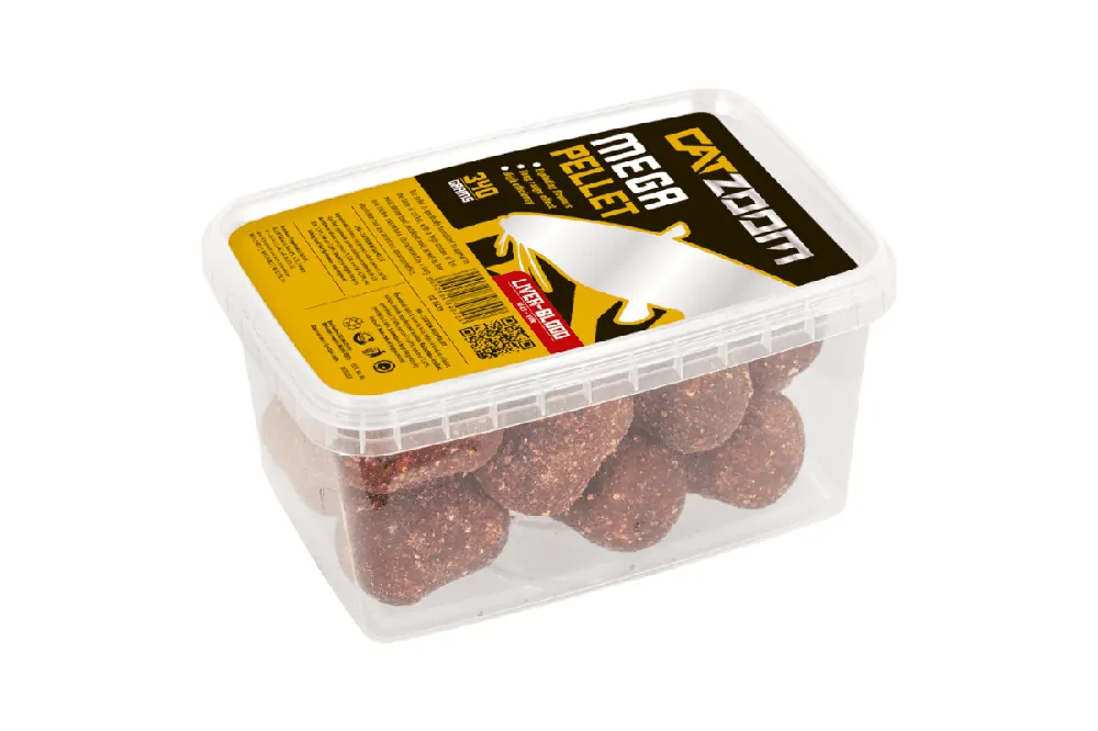 Actieprijs Catzoom Harcsa mega pellet, 30 mm, máj, vér, 340 g