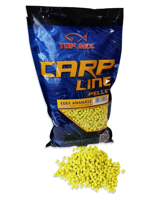 TOP MIX Carp Line Fluoro etető pellet, Édes Ananász Premium