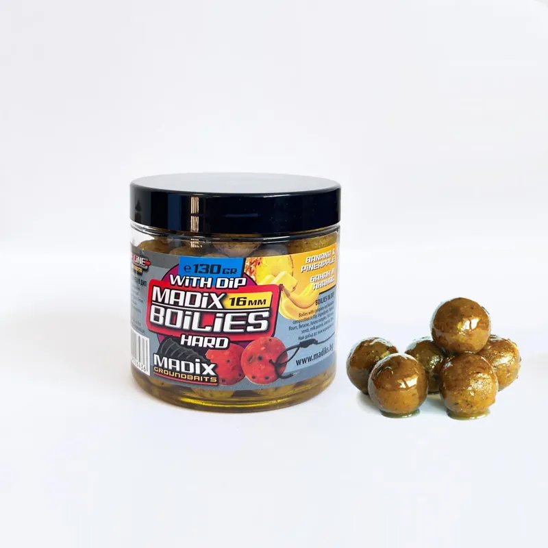 Goedkoop MADIX KEMÉNY BOILIE DIP-BEN 16MM BANÁN&ANAN. 130G