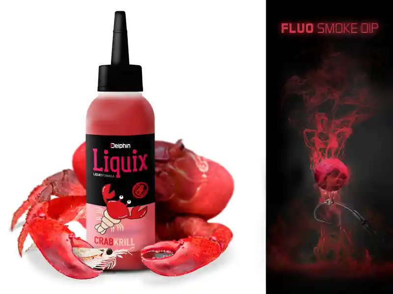 Korting Delphin Fluo dip D SNAX LiquiX /100ml (Rák-Krill)