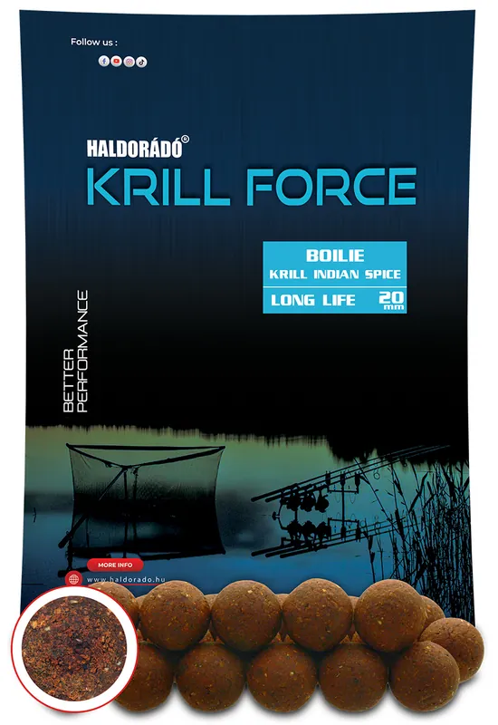 Speciale Aanbieding Haldorádó KRILL FORCE Boilie Long Life 20 mm - Krill Indian Spice