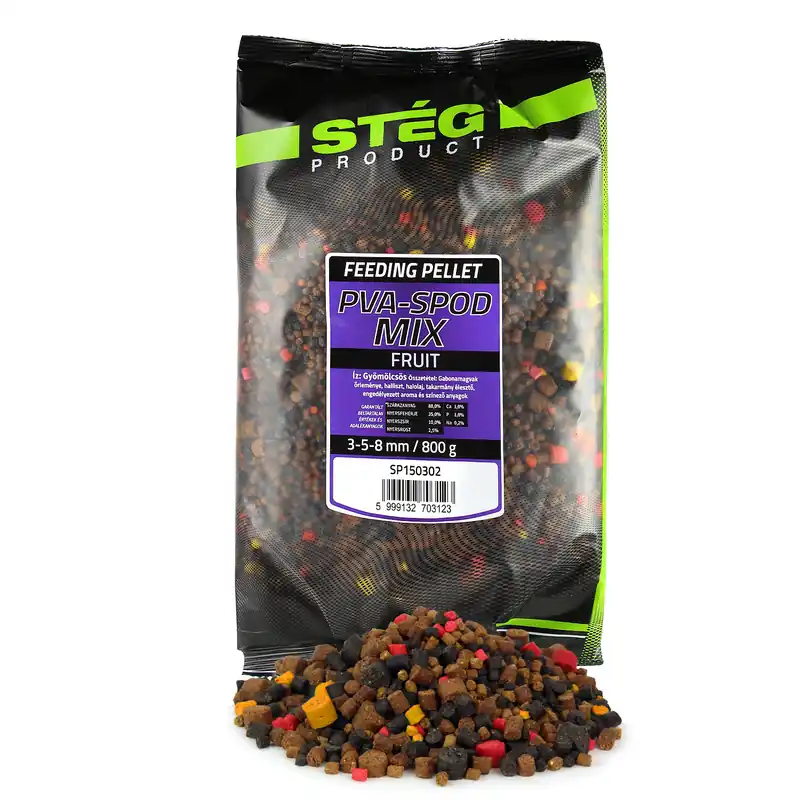 Stég Pva-Spod Mix 800g 3-5-8mm - gyümölcsös Weekendaanbieding