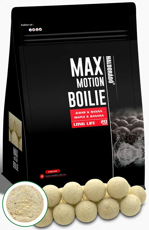Premium Haldorádó MAX MOTION Boilie Long Life 20 mm - Juhar & Banán