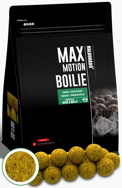 HALDORÁDÓ MAX MOTION Boilie Premium Soluble 24 mm - Édes Ananász Weekendaanbieding
