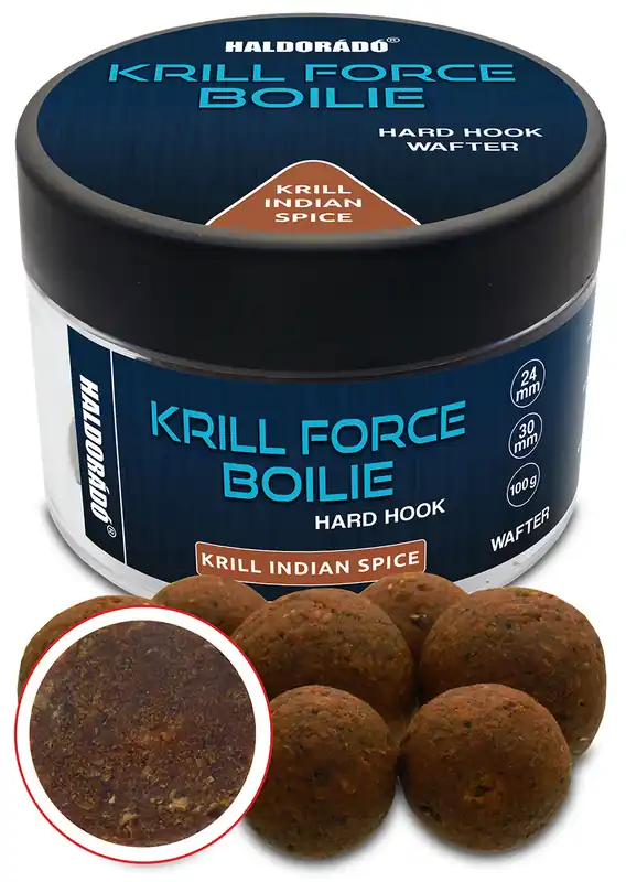 Haldorádó KRILL FORCE Boilie Hard Hook Wafter 24, 30 mm - Krill Indian Spice Tijdelijk Beschikbaar