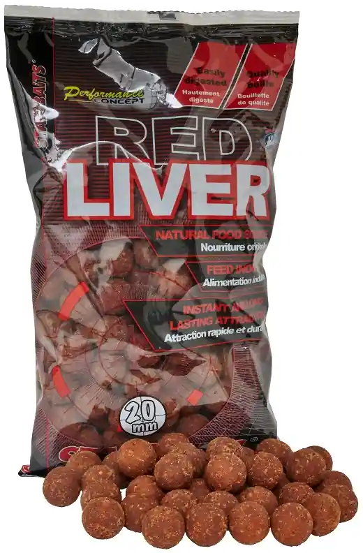 Starbaits Boilies Red Liver 800g 14mm Op = Op