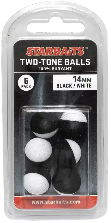 Starbaits Two Tones Balls 14mm fekete/fehér (lebegő golyó) 6db Nu Kopen