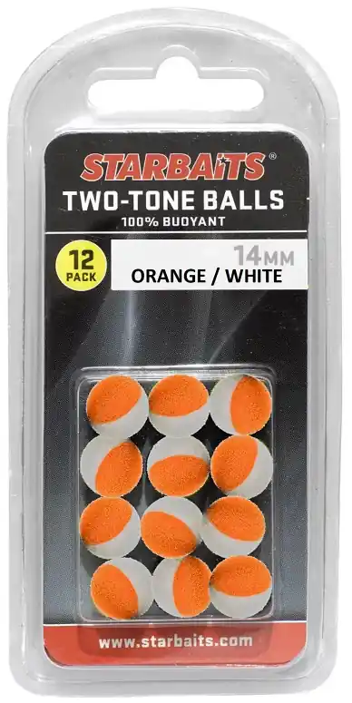 Starbaits Two Tones Balls 10mm narancs/fehér (lebegő golyó) 12db Favoriet