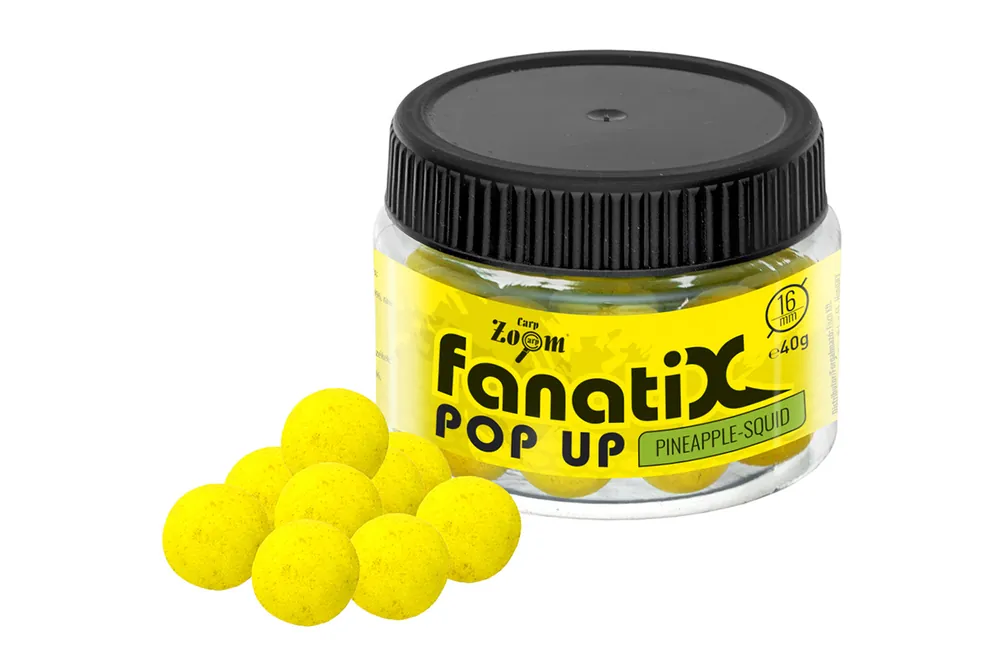 CarpZoom Fanati-X Pop Up horogcsali, 16mm, ananász, squid, 40g Actieprijs