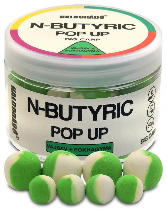 HALDORÁDÓ N-Butyric Pop Up Big Carp 13, 17 mm - Vajsav + Fokhagyma Finale Uitverkoop