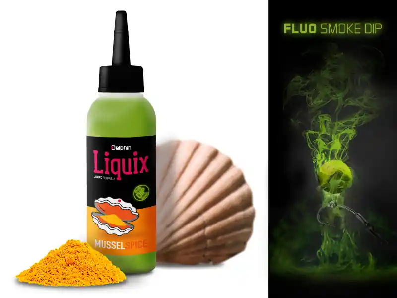 Snelle Levering Delphin Fluo dip D SNAX LiquiX /100ml (Kagyló-Fűszer)