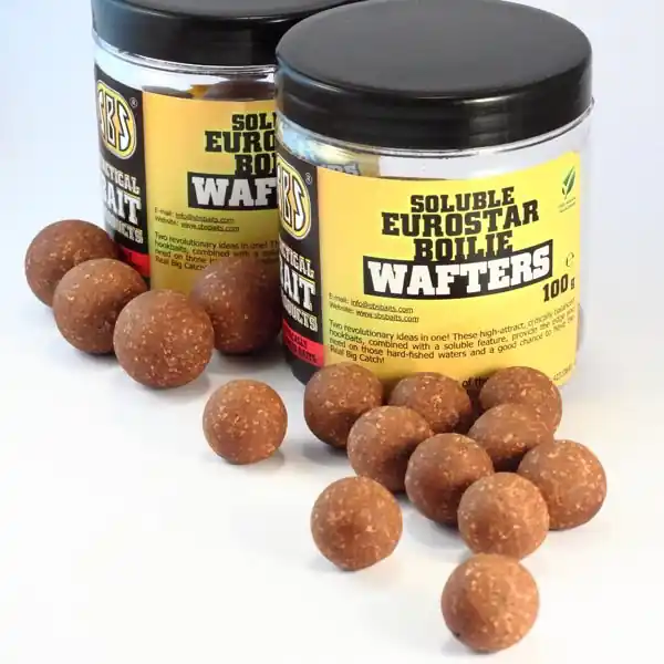 Beperkte Voorraad SBS Soluble Eurostar Boilie Wafters (Frankfurter Sausage, Spicy, 20 mm, 1-4 hours, Eurostar, Wafters)