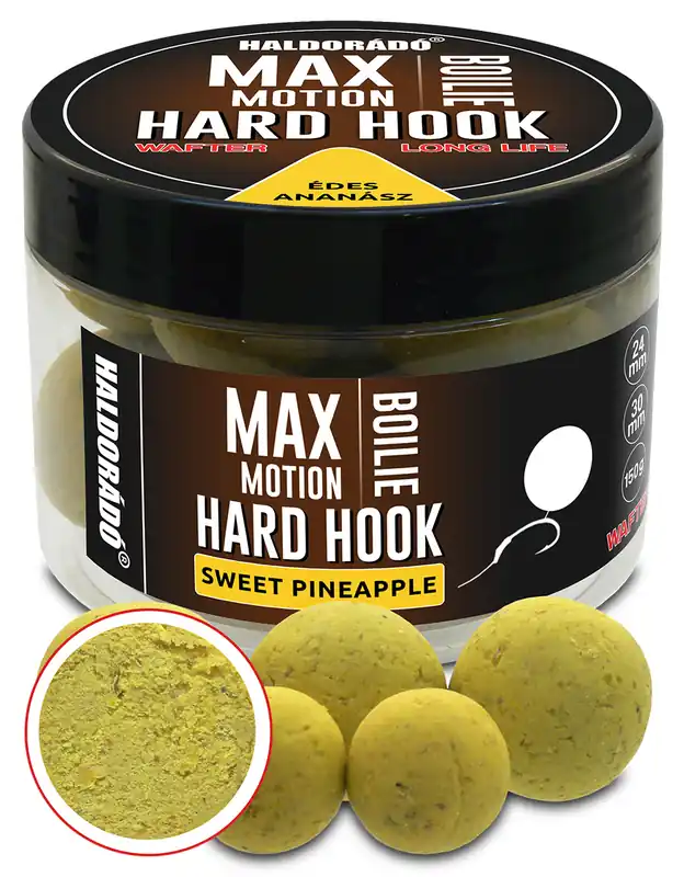 Weekendaanbieding Haldorádó MAX MOTION Boilie Hard Hook Wafter 24, 30 mm - Édes Ananász