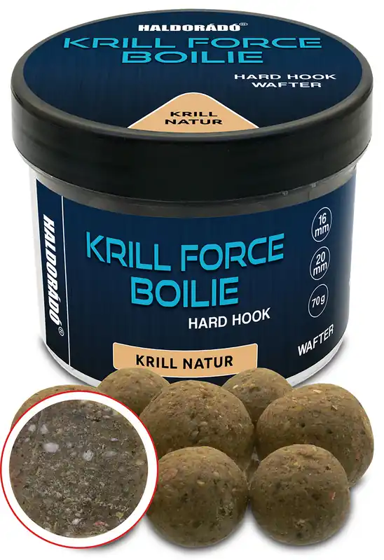 Haldorádó KRILL FORCE Boilie Hard Hook Wafter 16, 20 mm - Krill Natur Actieprijs