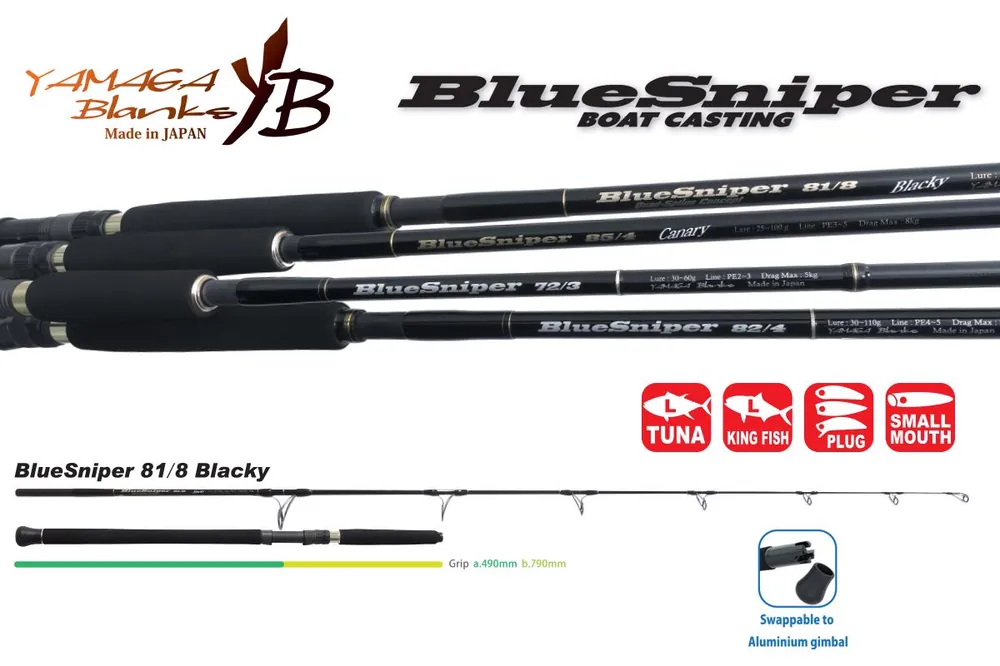 Gereduceerde Prijs Yamaga Blanks Blue Sniper 81/8 Blacky Tuna 2.48m 45-120g