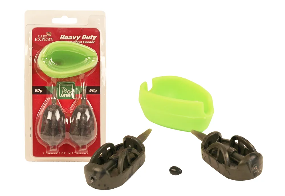 Express Levering Carp Expert Heavy Duty Method Feeder 50G+50G Tömködővel Go Green