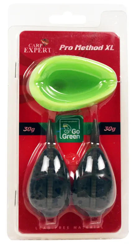 Favoriet Carp Expert Pro Method Xl 30G+30G Tömködővel Go Green Cink Ötvözet