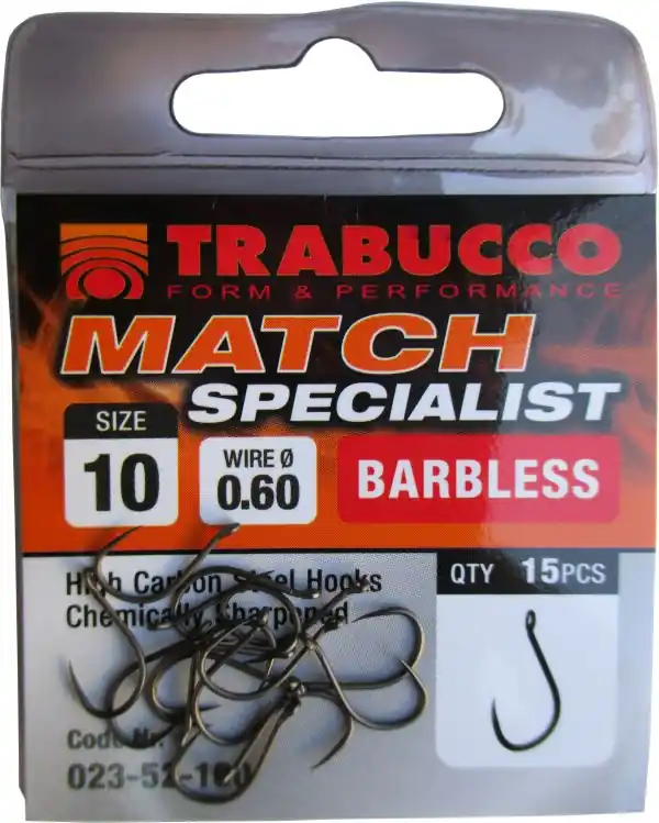 Trabucco Match Specialist szakáll nélküli horog 12, 15 db/csg Aanbieding