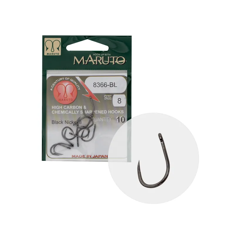 Laatste Versie Maruto Horog 8366Bl Carp Hooks Barbless Straight Eye Forged Reversed Ringed Hc Black Nickel 8