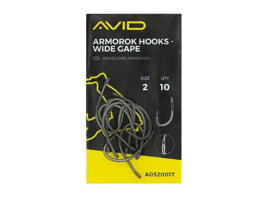 Merkproduct Avid Carp ARMOROK HOOKS - WIDE GAPE SIZE 8 horog