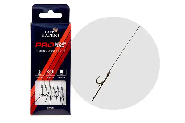 Carp Expert Pro Method Feeder Hair Rig Csalitüskével 12 6Pcs 7mm előkötött előke Snelle Levering