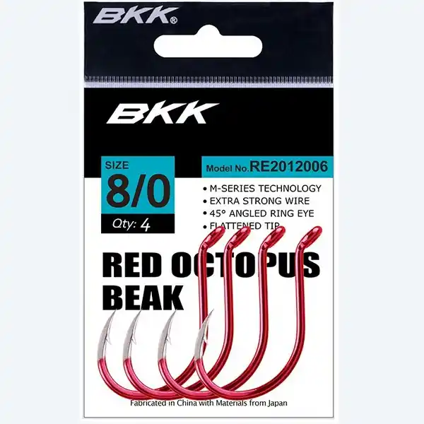 Fabrieksprijs BKK Red Octopus Beak Harcsázó Horog 10/0 3db/csomag