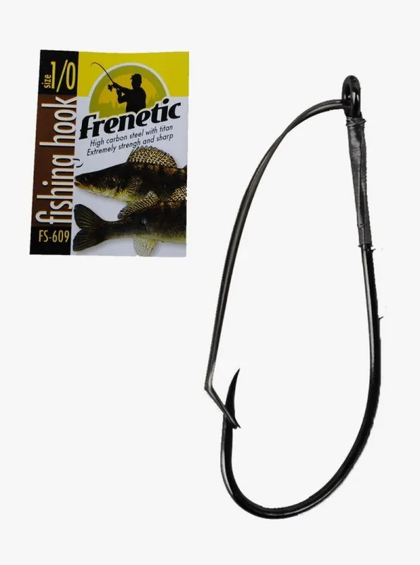 Express Levering Frenetic horog FS609 black nikkel bokorugrú akadásmentes horog 1/0, 4db/csomag