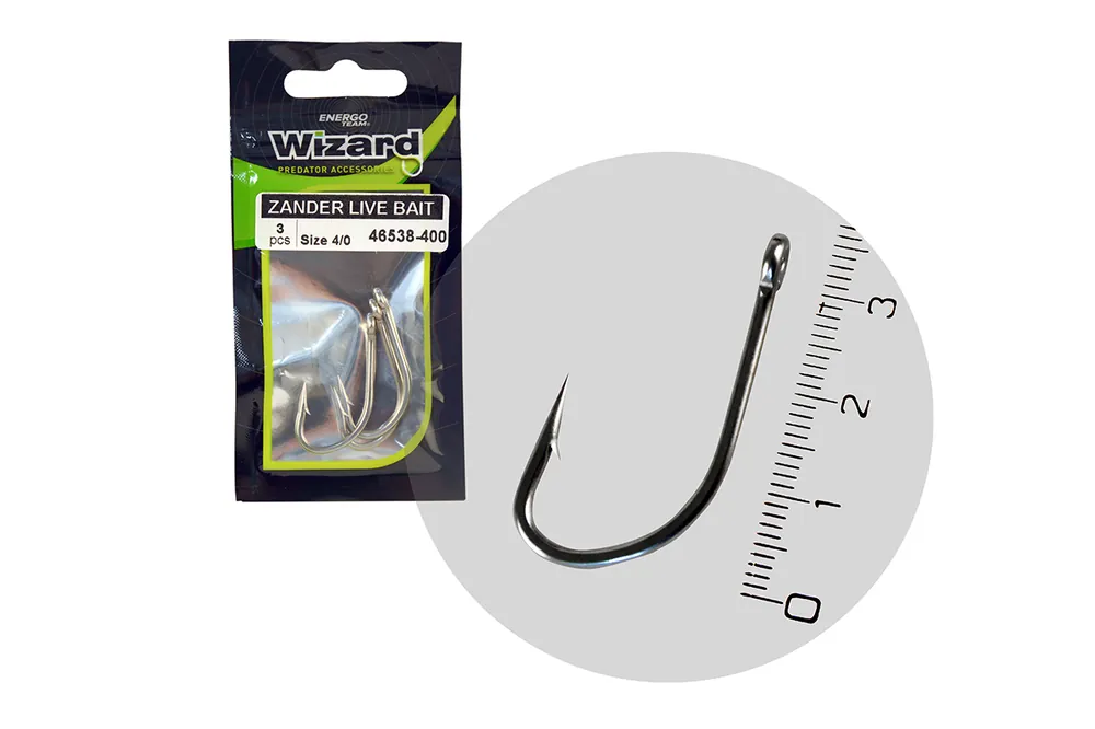 Direct Beschikbaar Wizard Zander Live Bait Pro 4/0 3db/csomag horog