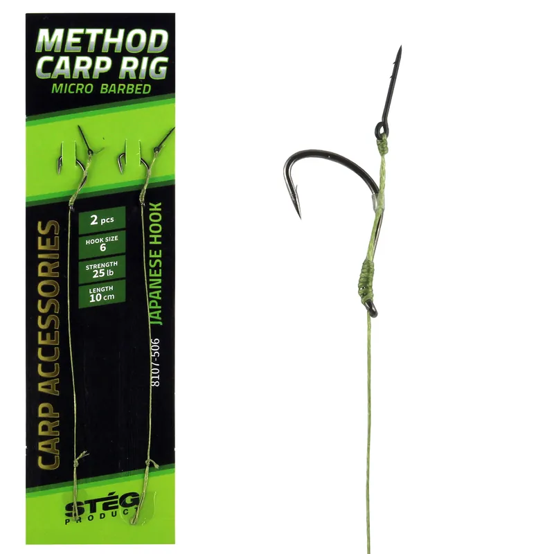 Gereduceerde Prijs Stég Method Carp előke tüskével 10cm 10-es 2db/cs