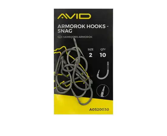 Hete Deal Avid Carp ARMOROK HOOKS - SNAG BARBED- SIZE 2 horog